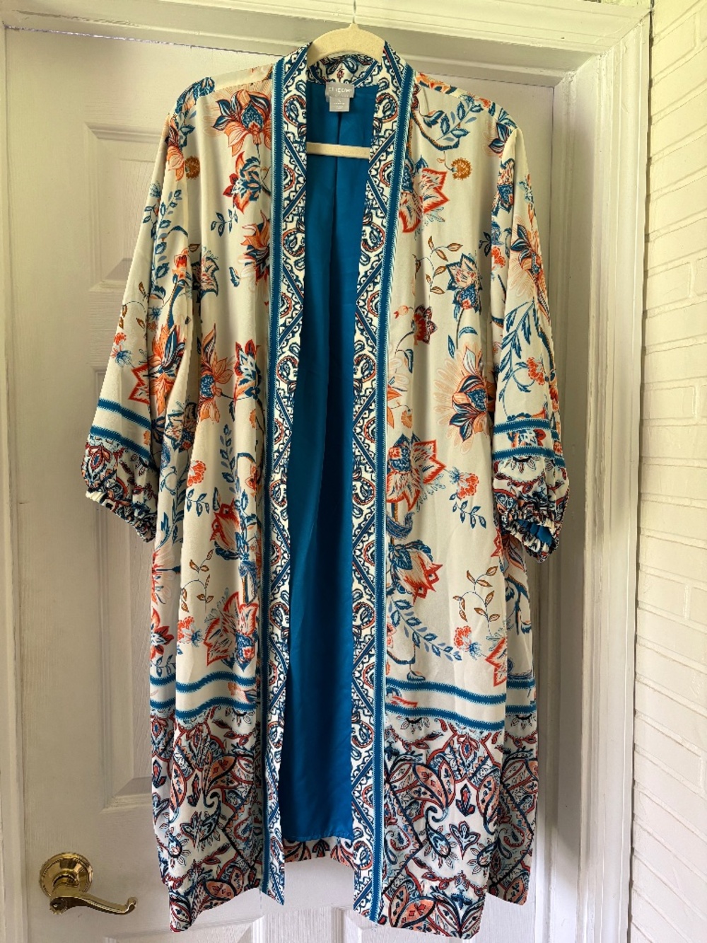 Chico's Kimono Open Duster Cardigan Womens Sz 3 (16)